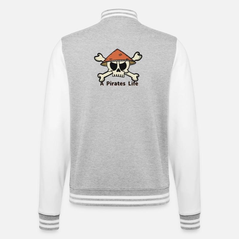 Un logo de Pirates Life - Veste Teddy - gris chiné / blanc