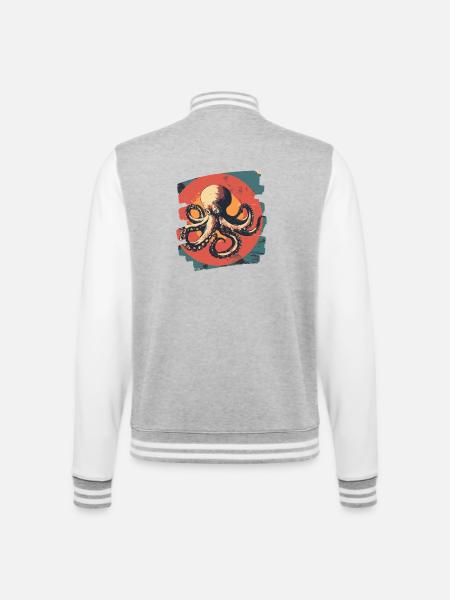 Octopus Octopus - College Sweat Jacket - heather grey/white