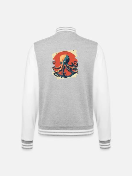 Octopus Octopus - College Sweat Jacket - heather grey/white