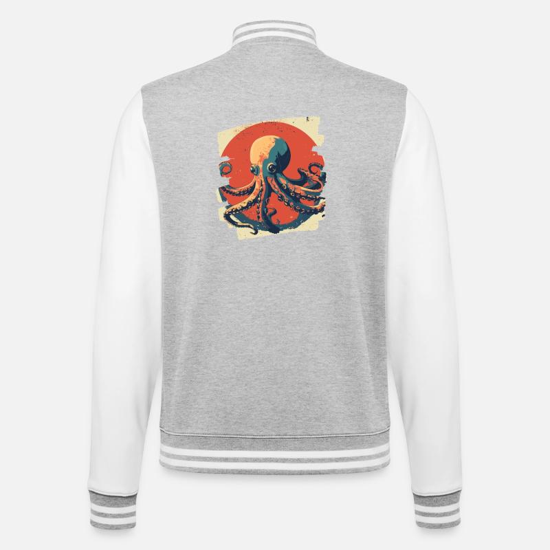 Octopus Octopus - College Sweat Jacket - heather grey/white