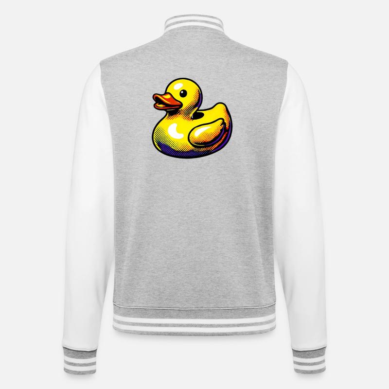 Duckling Duck Duck Duck - College Sweat Jacket - heather grey/white