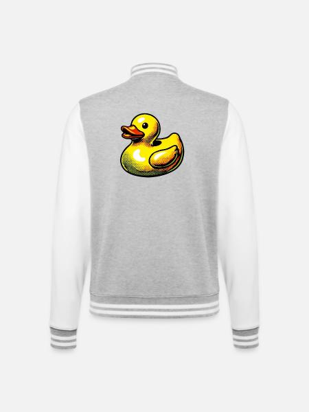 Duckling Duck Duck Duck - College Sweat Jacket - heather grey/white
