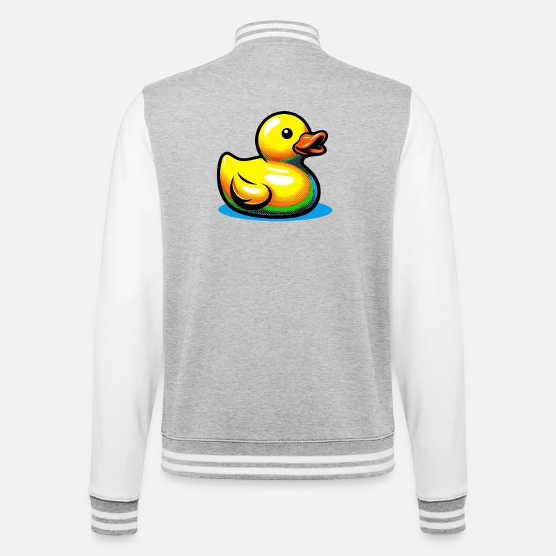 Duckling Duck Duck Duck - College Sweat Jacket - heather grey/white