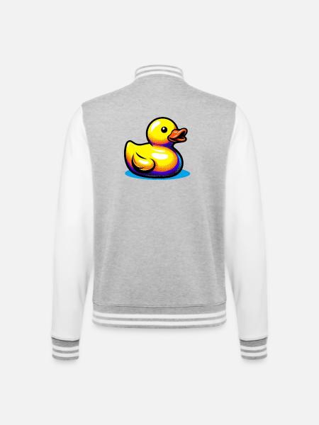 Duckling Duck Duck Duck - College Sweat Jacket - heather grey/white