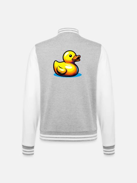 Duckling Duck Duck Duck - College Sweat Jacket - heather grey/white