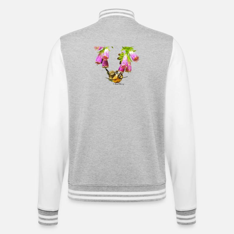 Bienchenmosaik mit Realistik Effekt - College-Sweatjacke - Grau meliert/Weiß