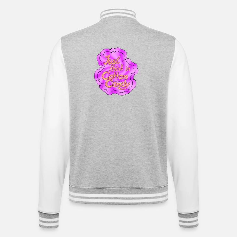 Cotton Candy Thinking Extra Shine - College-Sweatjacke - Grau meliert/Weiß