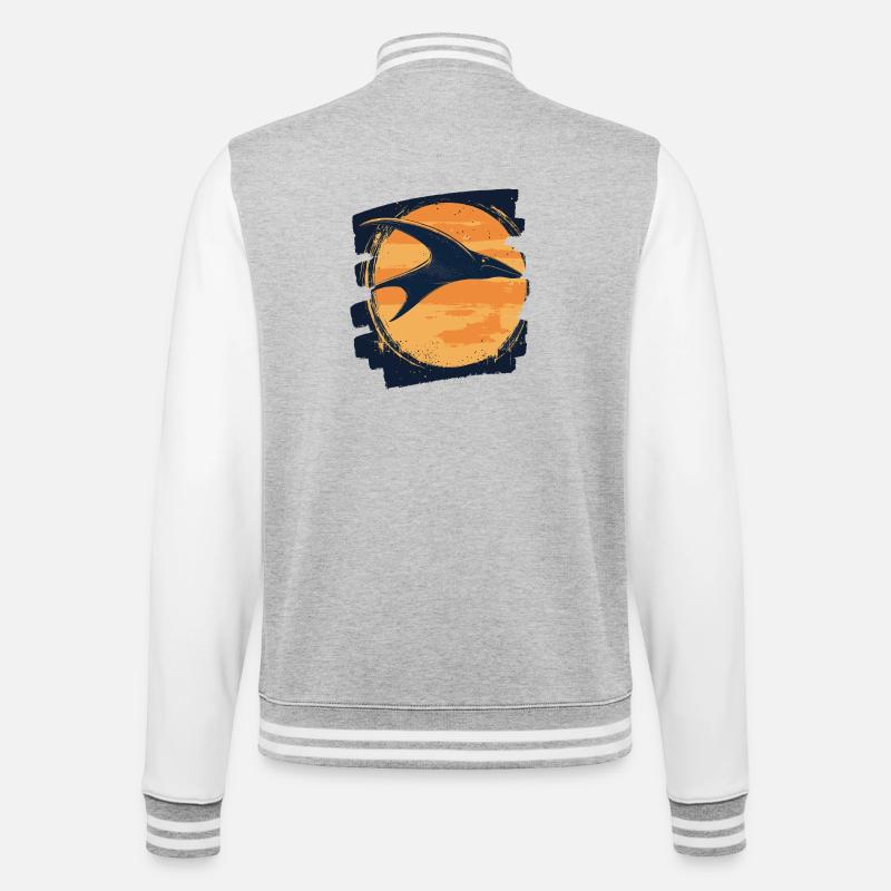 Manta Rochen Retro - College-Sweatjacke - Grau meliert/Weiß