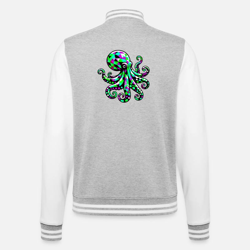 Octopus - College Sweat Jacket - heather grey/white
