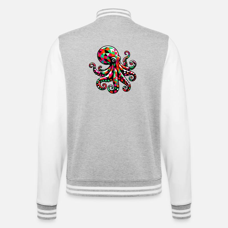 Octopus - College Sweat Jacket - heather grey/white