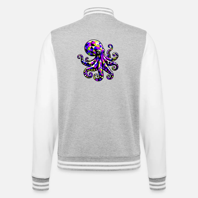 Octopus - College Sweat Jacket - heather grey/white
