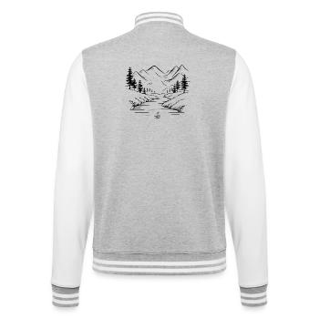 Gebirge - College-Sweatjacke - Grau meliert/Weiß - Hinten - Marisol (170cm)