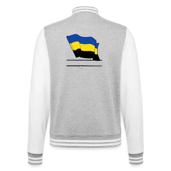 Drapeau Canton de Gueldre - Veste Teddy - gris chiné / blanc - Dos - Marisol (170cm)