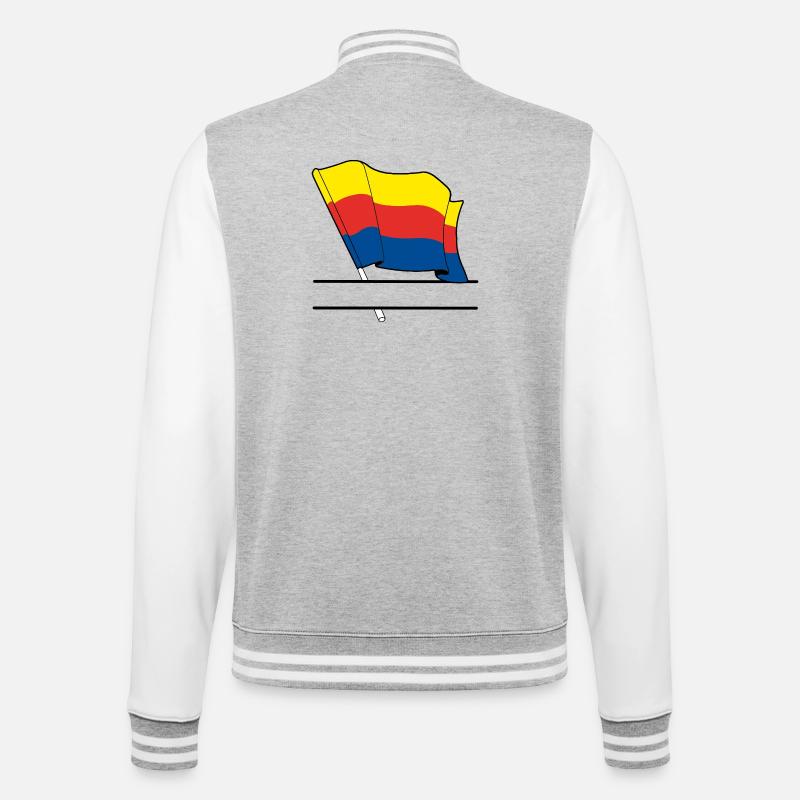 Flag North Holland text banner - College Sweat Jacket - heather grey/white