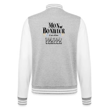 Mon Bonheur C'est d'Etre Tonton - Veste Teddy - gris chiné / blanc - Dos - Marisol (170cm)