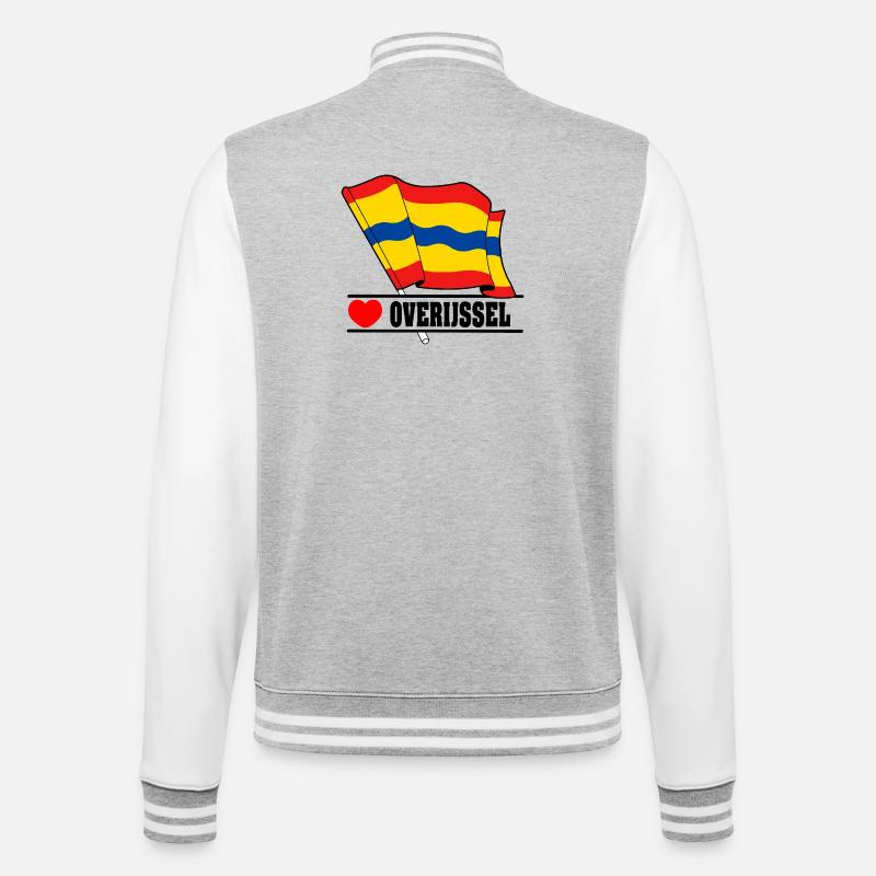 Flagge Overijssel Herz Overijssel - College-Sweatjacke - Grau meliert/Weiß