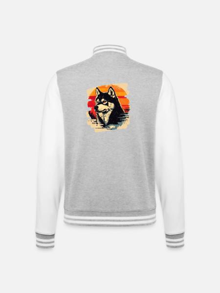 Rauque - Veste Teddy - gris chiné / blanc