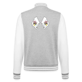 Zwei Flaggen durchquerten Illinois - College-Sweatjacke - Grau meliert/Weiß - Hinten - Marisol (170cm)