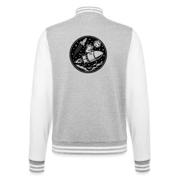 Bullrun Stock Exchange Shares Crypto Bitcoin - College Sweat Jacket - heather grey/white - Back - Marisol (170cm)
