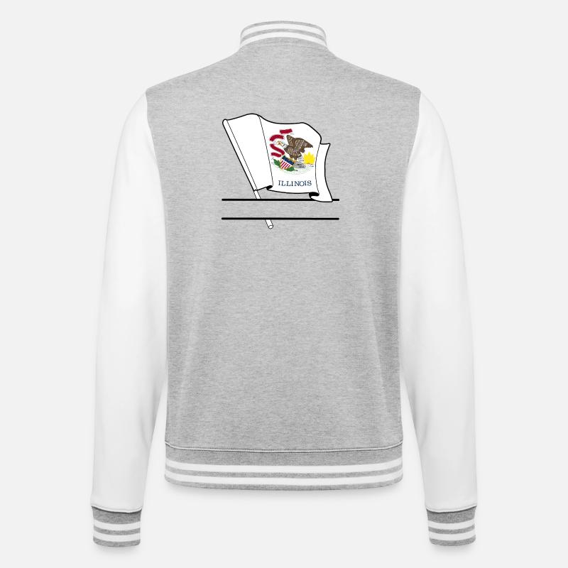 Drapeau Illinois bannière de texte - Veste Teddy - gris chiné / blanc