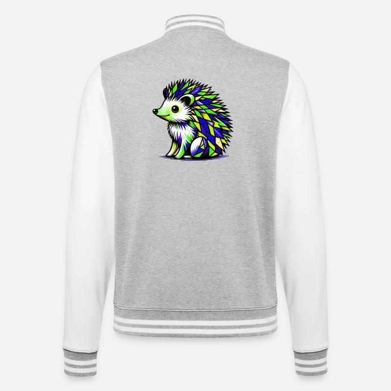 Igel - College-Sweatjacke - Grau meliert/Weiß