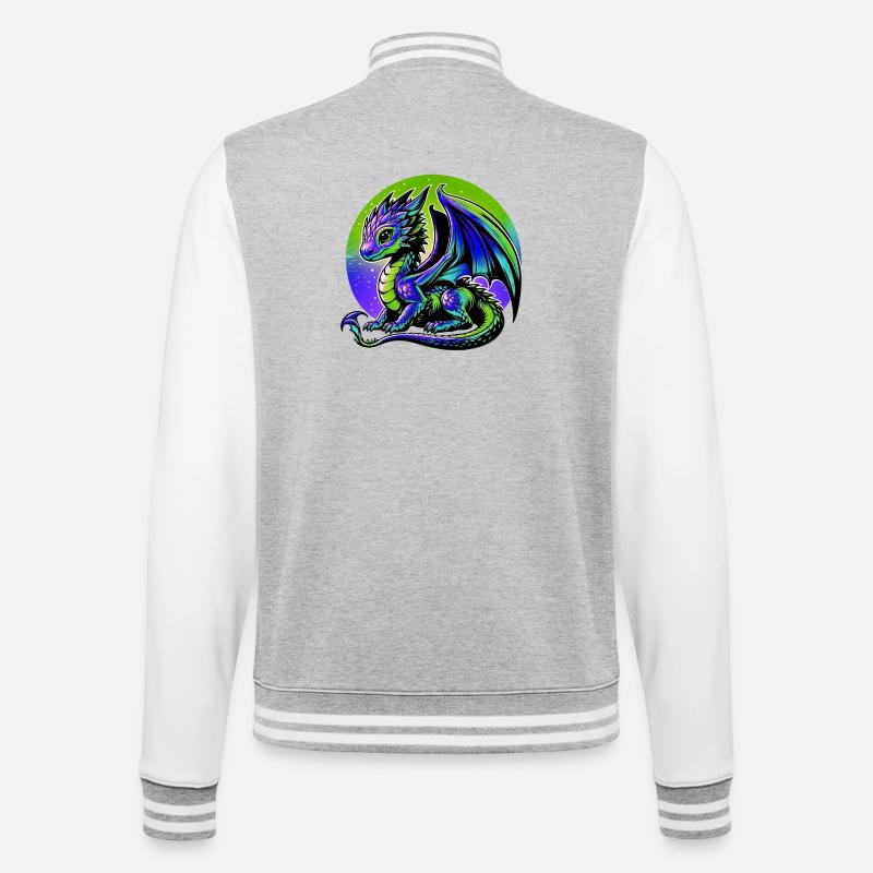 Dragon - College Sweat Jacket - heather grey/white
