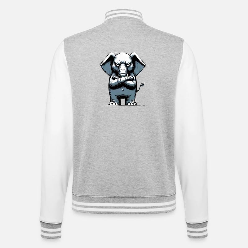 elephant bad guy - Veste Teddy - gris chiné / blanc