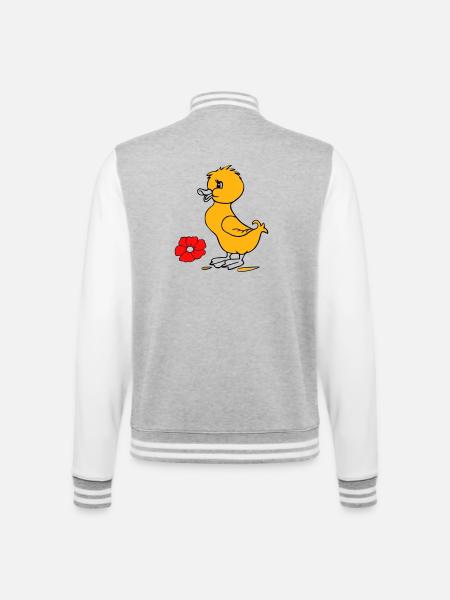 Easter chicks Happy Easter - College Sweat Jacket - heather grey/white
