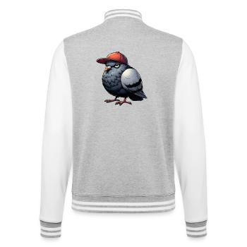 Taube Hiphop Kappe - College-Sweatjacke - Grau meliert/Weiß - Hinten - Marisol (170cm)