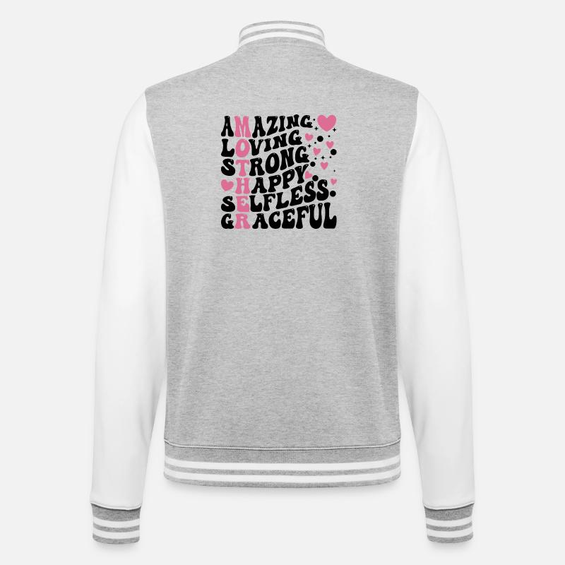 Die beste Mutter aller Zeiten - College-Sweatjacke - Grau meliert/Weiß