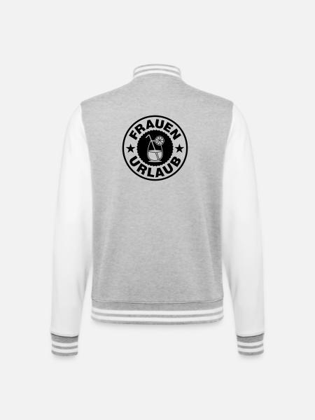 Women's Holiday Cocktail - College Sweat Jacket - heather grey/white