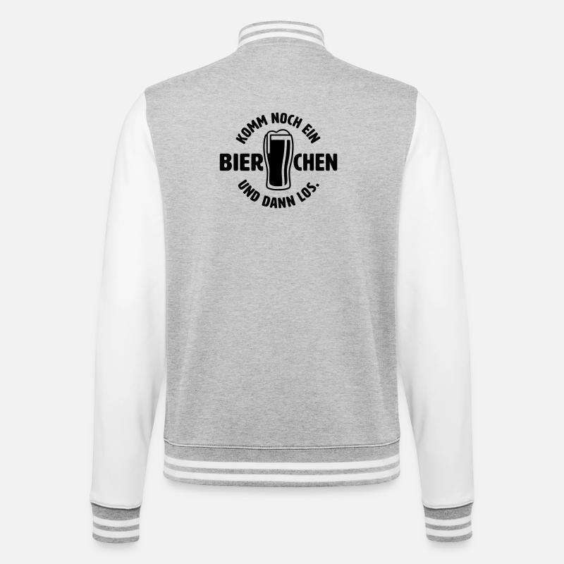 Noch ein Bierchen - College-Sweatjacke - Grau meliert/Weiß