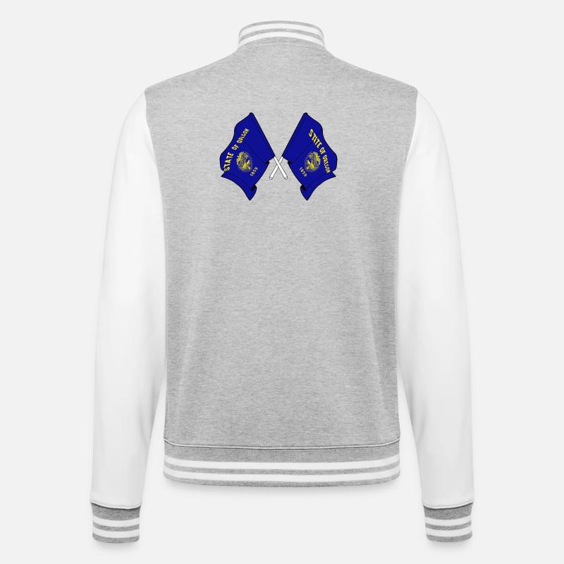 Deux drapeaux ont traversé l’Oregon - Veste Teddy - gris chiné / blanc