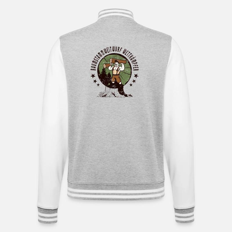 Compétiteurs de lancer de tronc d’arbre - Veste Teddy - gris chiné / blanc