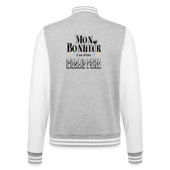 Mon Bonheur C'est d'Etre Grand Père - Veste Teddy - gris chiné / blanc - Dos - Marisol (170cm)