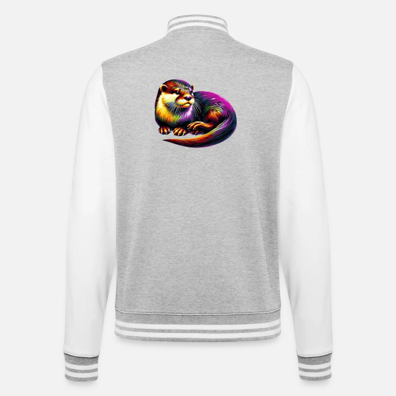 Otter - College Sweat Jacket - heather grey/white