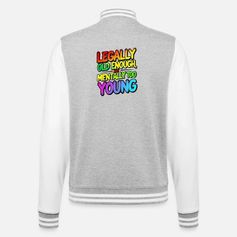 Legally old enough - College Sweat Jacket - heather grey/white