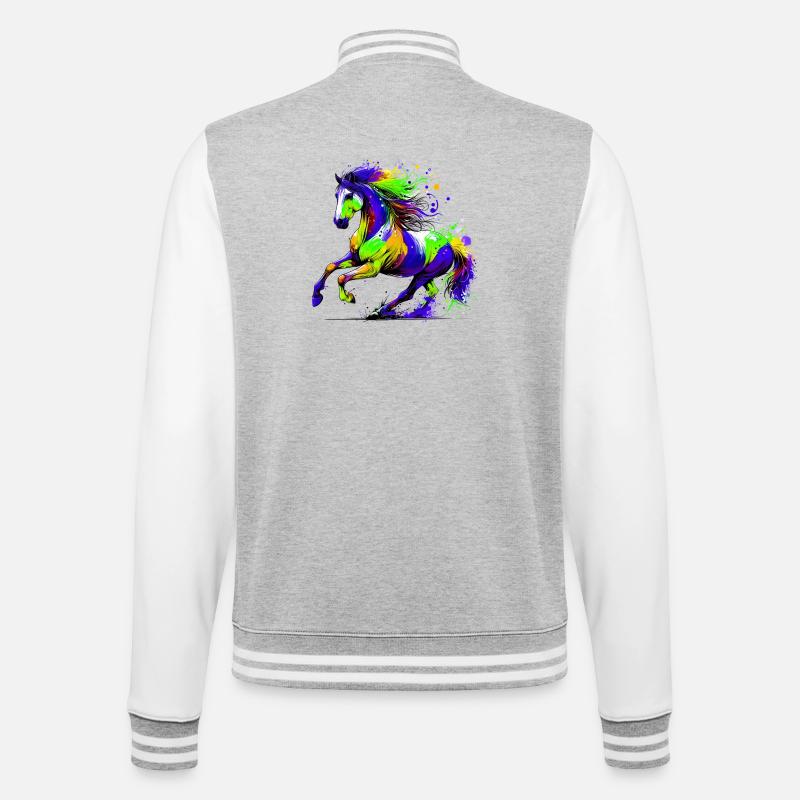 Cheval - Veste Teddy - gris chiné / blanc