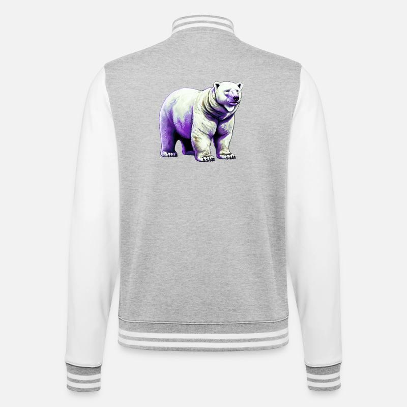 Weißer Eisbär - College-Sweatjacke - Grau meliert/Weiß