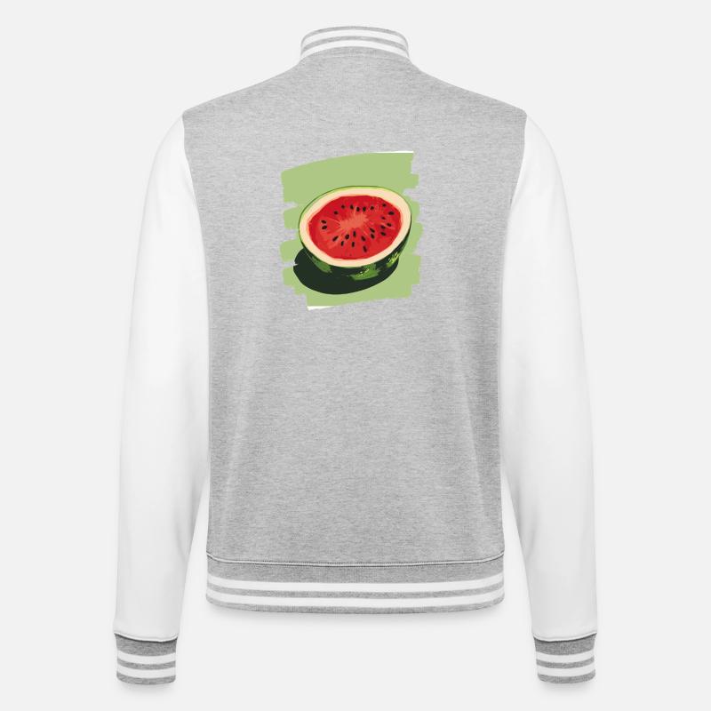 Pastèque - Veste Teddy - gris chiné / blanc