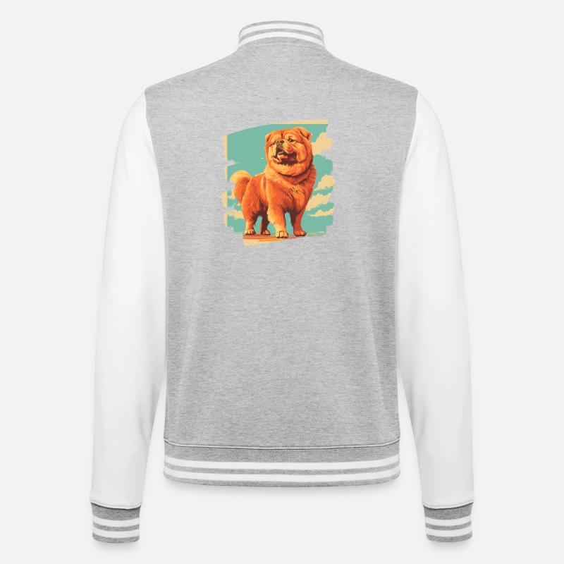 Chow Chow - Veste Teddy - gris chiné / blanc