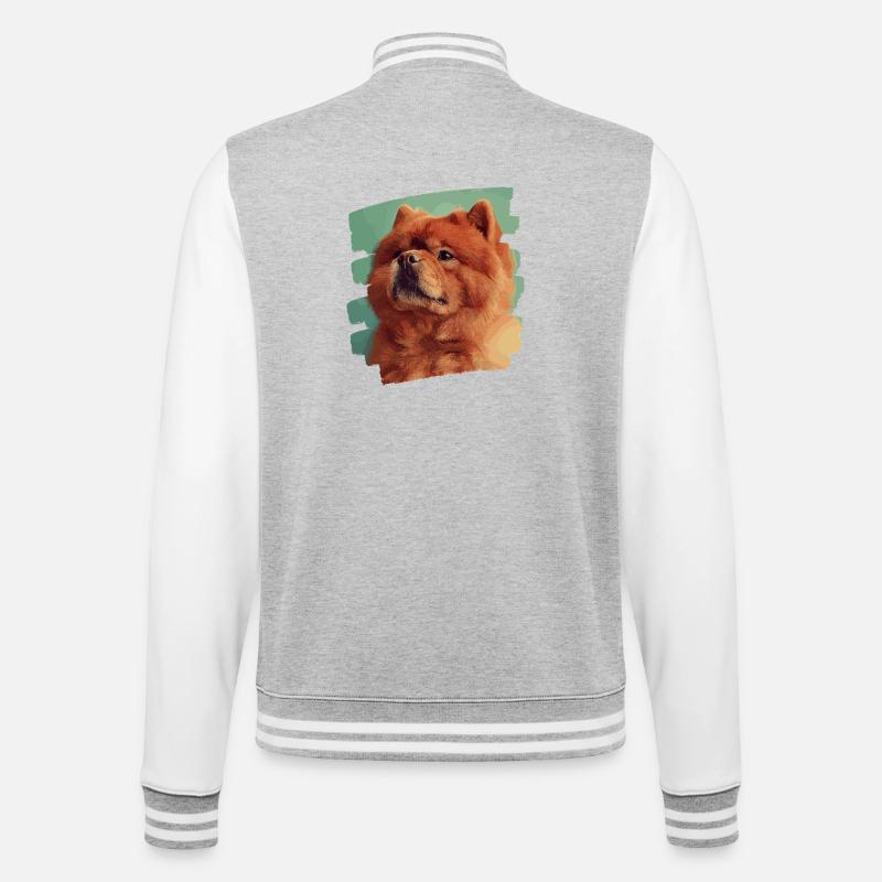 Chow Chow - Veste Teddy - gris chiné / blanc