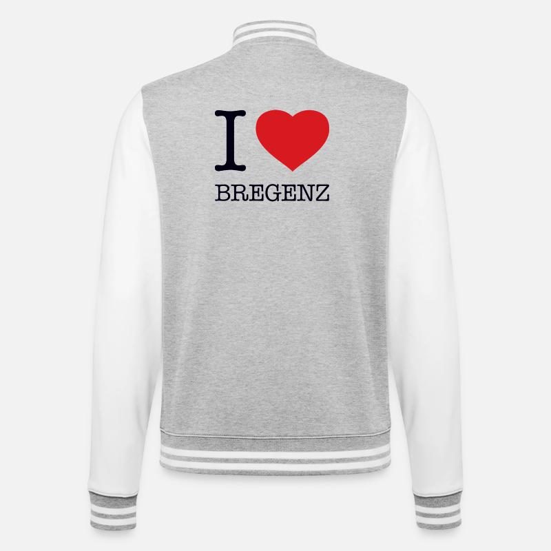 I LOVE BREGENZ - College Sweat Jacket - heather grey/white