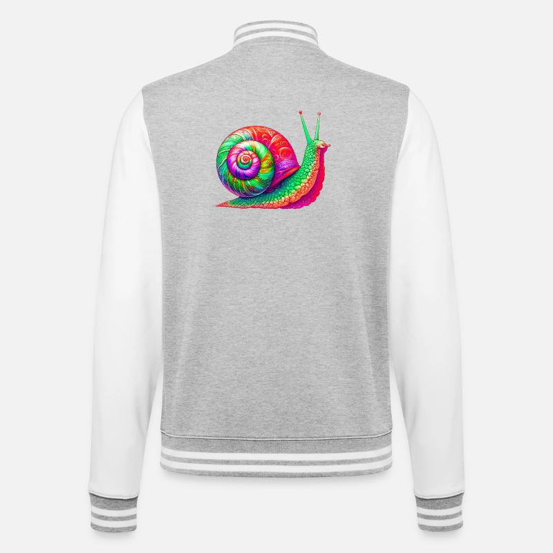 Escargot - Veste Teddy - gris chiné / blanc