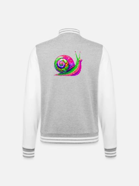 Snail - College Sweat Jacket - heather grey/white