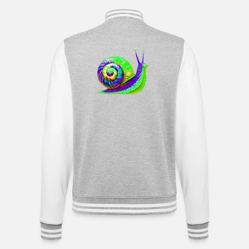 Snail - College Sweat Jacket - heather grey/white