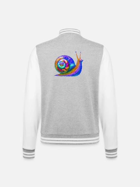 Escargot - Veste Teddy - gris chiné / blanc