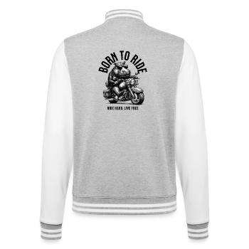 Born to ride hippo - College Sweat Jacket - heather grey/white - Back - Marisol (170cm)