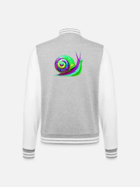 Escargot - Veste Teddy - gris chiné / blanc