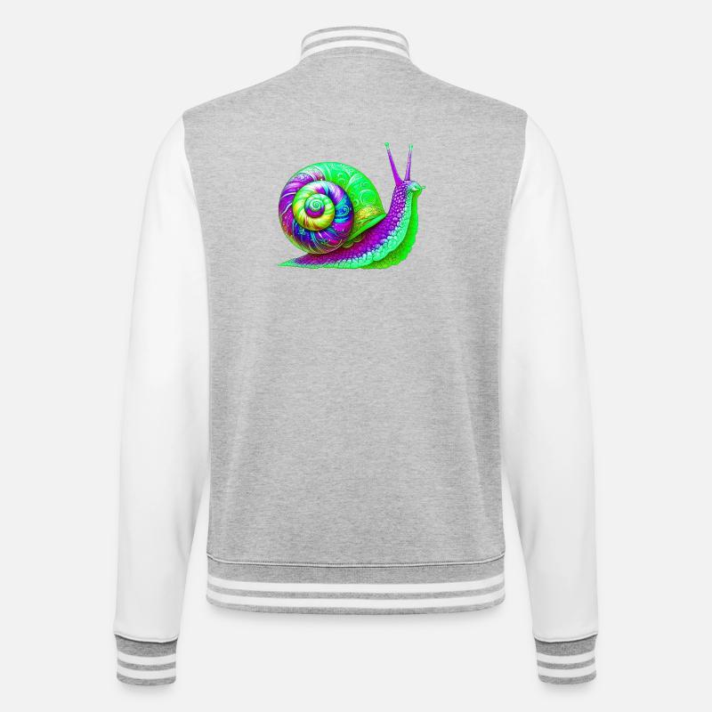 Snail - College Sweat Jacket - heather grey/white